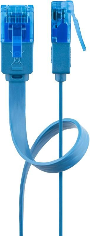 Goobay platte patchkabel Cat 6a U/UTP, blauw, 1 meter