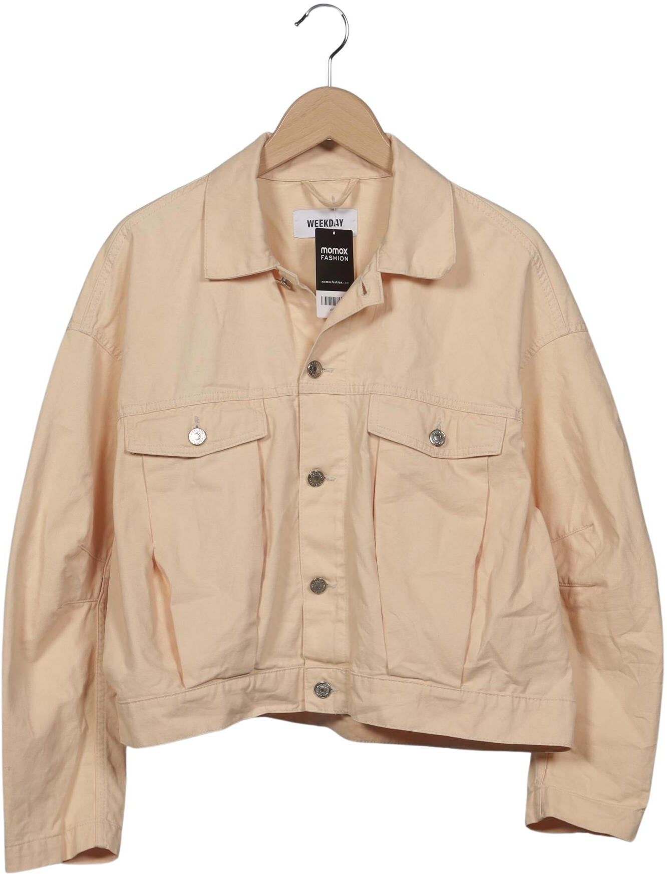 Weekday Damen Jacke, Beige, Gr. M, Baumwolle - Second Hand