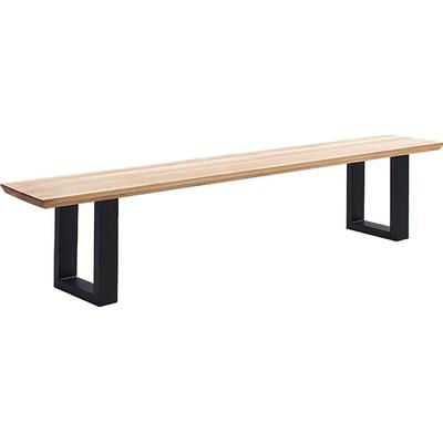 Bank MCA LIVING "Palais Bank", schwarz (naturfarben, schwarz, schwarz), B:200cm H:50cm T:40cm, Massivholz, Sitzbänke