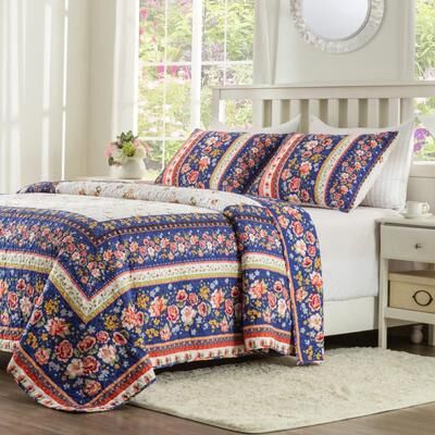 Greenland Home Fashions Taylor Country Floral Quilt Set
