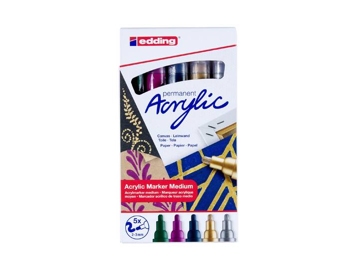 Edding Acrylmarker 5100 mettalic 5 Stück