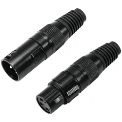 OMNITRONIC XLR Buchse/Stecker Set 3pol schwarzes Gehäuse 5x