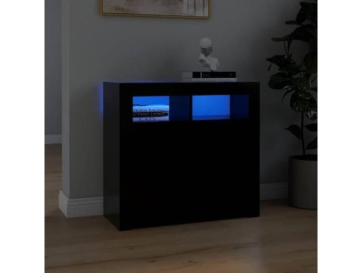 Buffet Moderne - Multifonctionnel - Placard de buffet - Meuble TV - avec lumières LED Noir 80x35x75 cm517