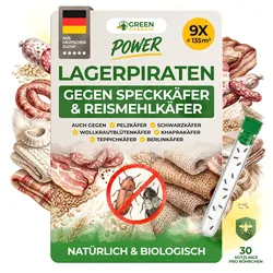 Green Guardia Lagerpiraten gegen Speckkäfer, Reismehl-/, Pelz-/ & Teppichkäfer: 9 x 30 Nützlinge für ca. 135m2