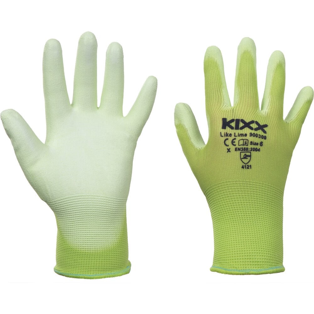 Kixx handschoen lime maat 7