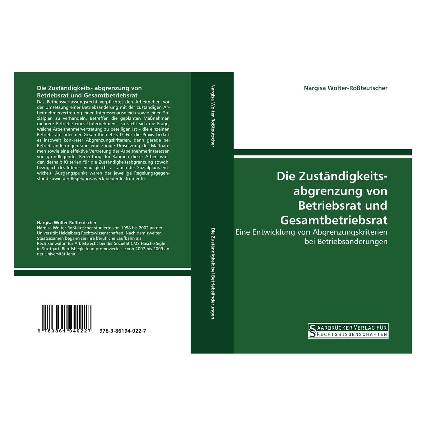 SVR Die Zuständigkeits- abgrenzung von Betriebsrat und Gesamtbetriebsrat (Deutsch, Softcover, Nargisa Wolter-Rossteutscher) (55211812)