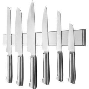 Poppstar Magnetleiste aus Metall, zum Schrauben, silber, Länge 40cm
