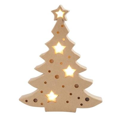 Creativ Company Leuchtende Pappmaché-Figur, Weihnachtsbaum, H 27 cm, T 4 cm, B 21,5 cm, 1 Stk