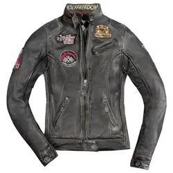 HolyFreedom Zero Damen Motorrad Lederjacke