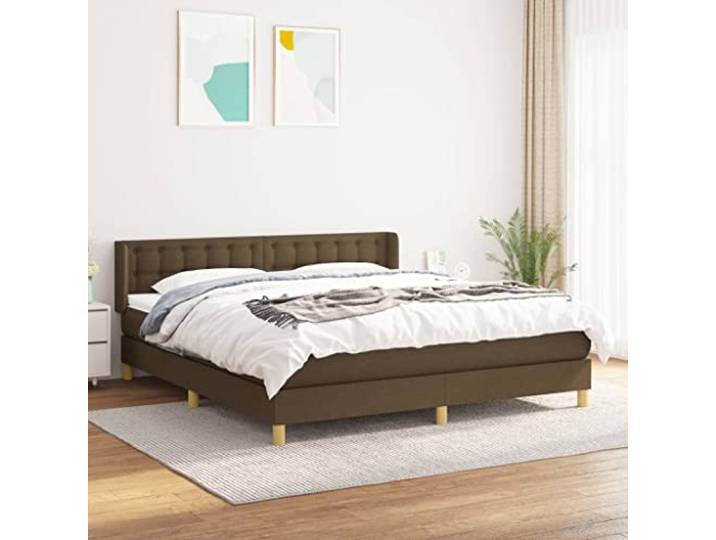RJPLMFV Lattenrost, Matratze, 180 x 200 cm, Dunkelbraun Verstellbarer Kopf, Taschenfedern, mittlere Unterstützung, atmungsaktiver Stoff