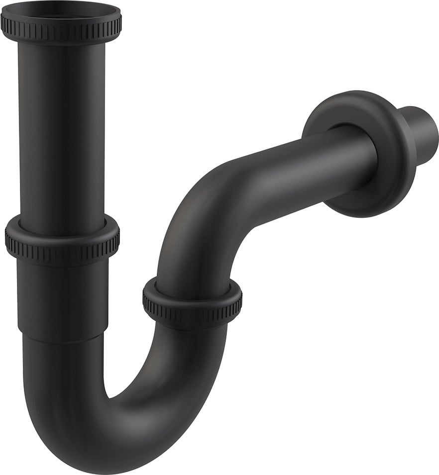Alcadrain Wasbak sifon U DN32 met verstelbare aansluiting 5/4 inch - zwart metaal