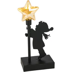 LED Aufsteller Kind mit Stab - schwarz
