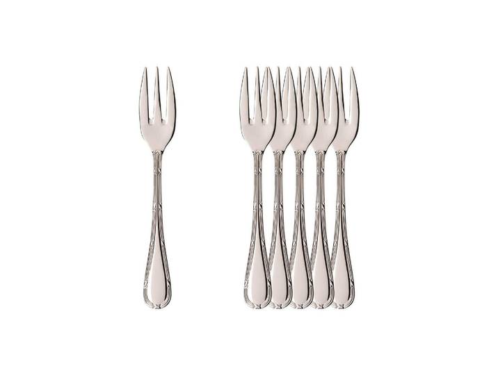 Villeroy & Boch Kuchengabeln Kreuzband Septfontaines edelstahl 14,5 cm 6er Set, Silberfarben, Metall, Besteck, Gabeln