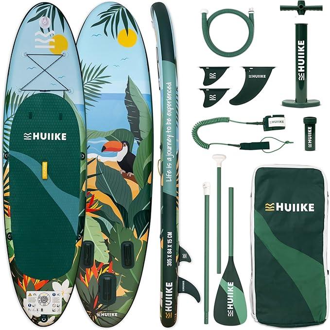 Stand Up Paddling Board mit Zubehör, Paddel, Finnen, Pumpe. Paddle Sup Board Aufblasbar Hohe Stabilität und Widerstandsfähigkeit. 305 x 84 x 15 cm, Belastbar bis 130 kg