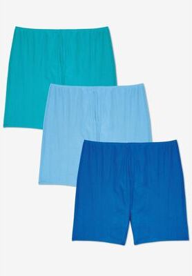 Plus Size Women's Cotton Bloomer 3-Pack by Comfort Choice in Vibrant Blue Pack (Size 7) Panties