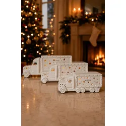 Deko Truck LED 32cm cremeweiß
