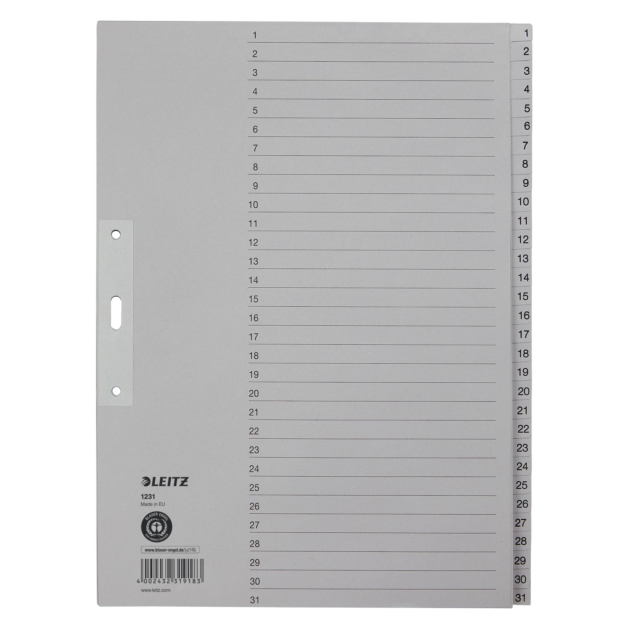 Leitz Register Papier grau (1231-00-85)