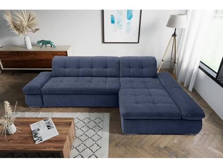DOMO. collection Ecksofa Moric, Couch in L-Form, Eckcouch, Sofa in L-Form 300 x 172 x 80 cm (BxTxH), dunkelblau