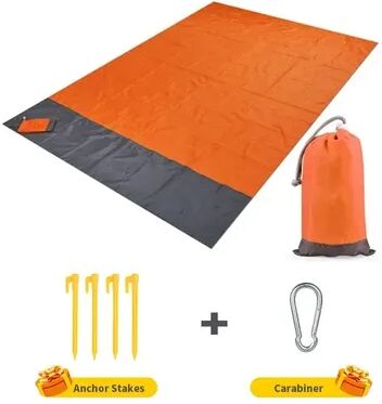 Uplifted Trends Sandproof Beach Blanket And Waterproof Beach Mat For Travel Picnics And Outdoor Adventures orange