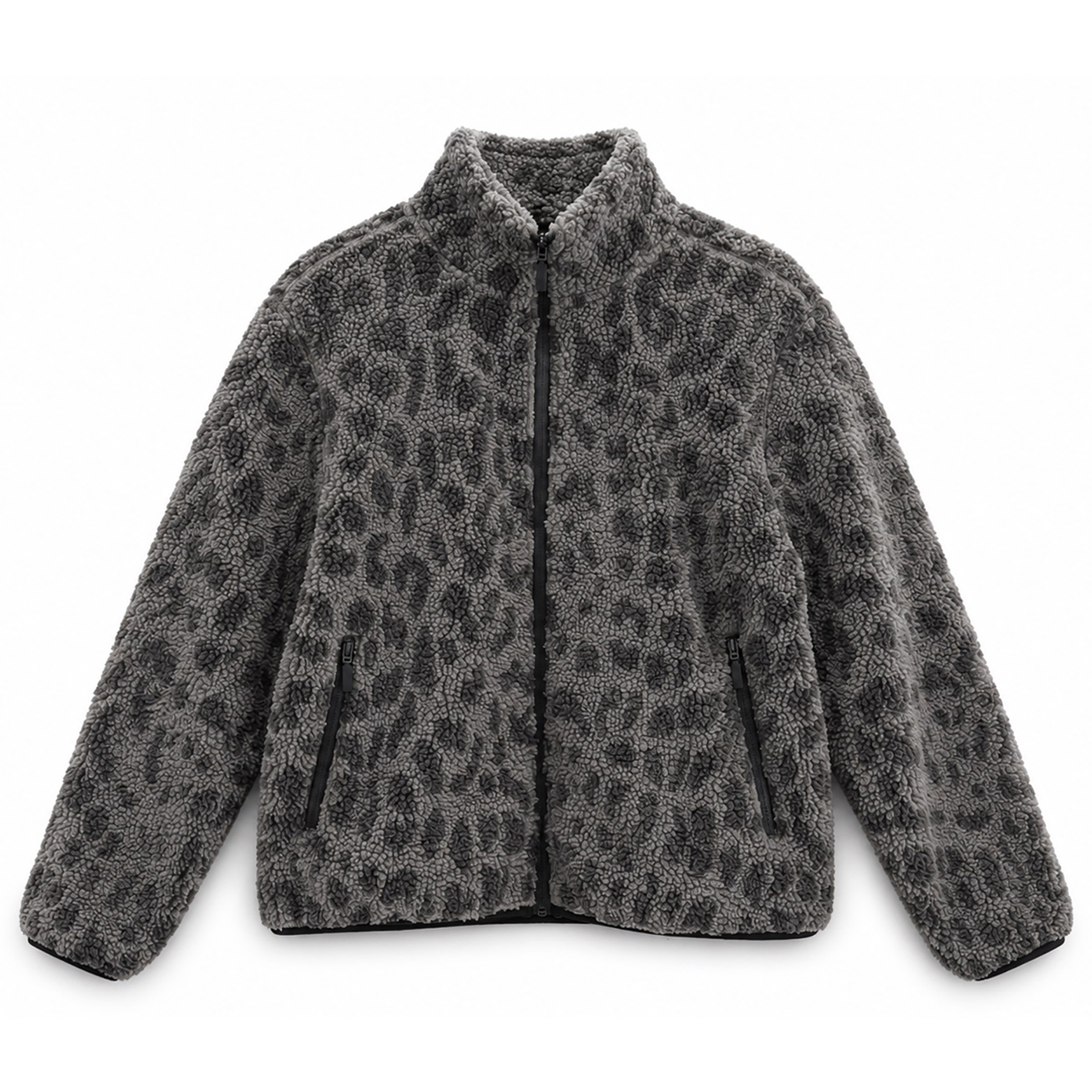 Mazine Printed Sherpa Damen Fleecejacke grau Größe M Lifestyle Elastisch