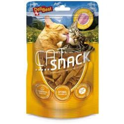 DeliBest Cat Snack Hähnchenfleisch mit Grünlippmuschel 45 Gramm Katzenleckerlies