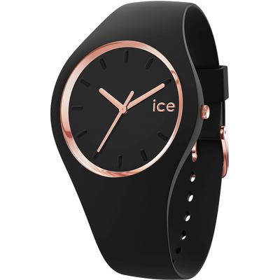 Quarzuhr ICE-WATCH "ICE glam - S37 - 3H", schwarz, Armbanduhren, Damen, Quarzuhr, Armbanduhr, Damenuhr, Silikonarmband, analog