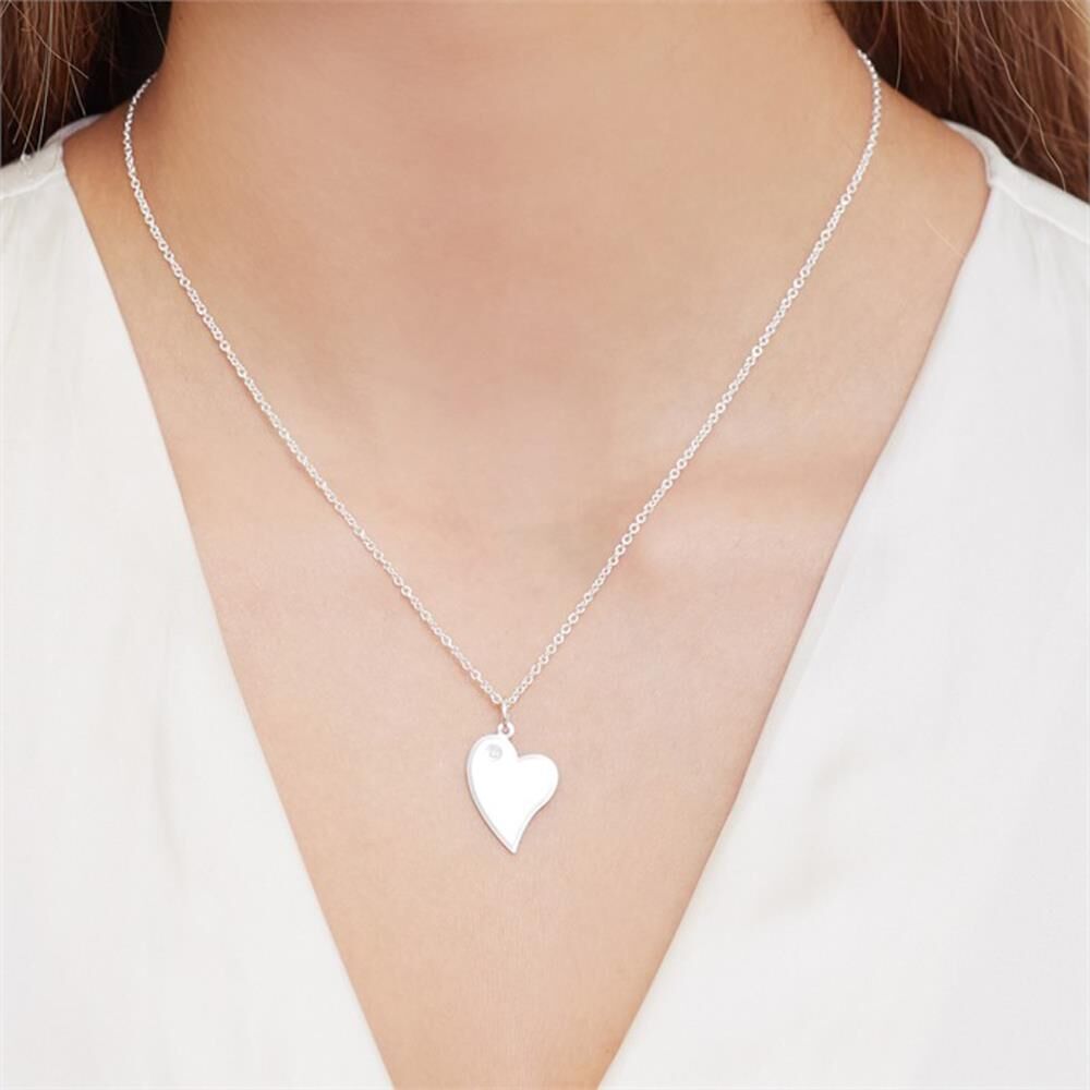 Unique Sterlingsilber ID-Anhänger Diamant Kette silber