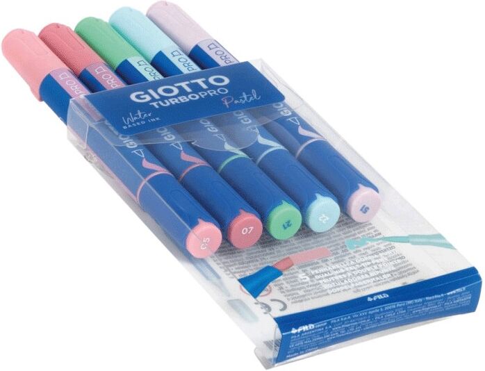 Pochette 5 marqueurs TURBO PRO Candy Tones - Giotto