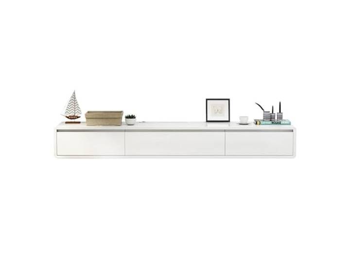 tv schrank Schwebender TV-Ständer, wandmontierter TV-Schrank mit Schubladen Großes griffloses Stauraumdesign for das Wohnzimmer