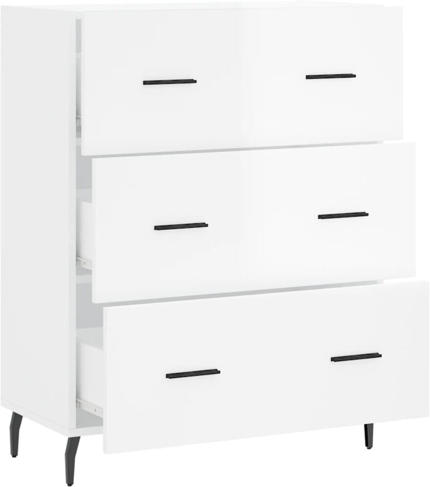 vidaXL Buffet Blanc brillant 69,5x34x90 cm Bois d'ingénierie