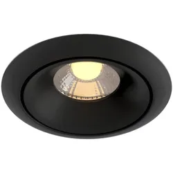 Maytoni, Einbauleuchte, Yin LED Einbaustrahler für angehängte Decken 8W Schwarz Warmweiss Ø98mm (Aluminium)