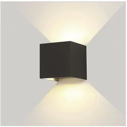 Optonica, Gartenbeleuchtung, LED-Wandleuchte 12 W, IP54, 1320 lm, 3000K, schwarz (1320 lm, IP54)