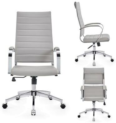 CAROCC Ribbed Computer Office Chair Adjustable Swivel High Back Desk Chair