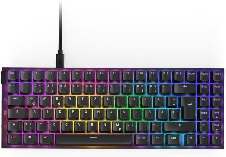 NZXT Function 2 MiniTKL Compact Mechanisch Toetsenbord, Zwart, QWERTY, NZXT Optical