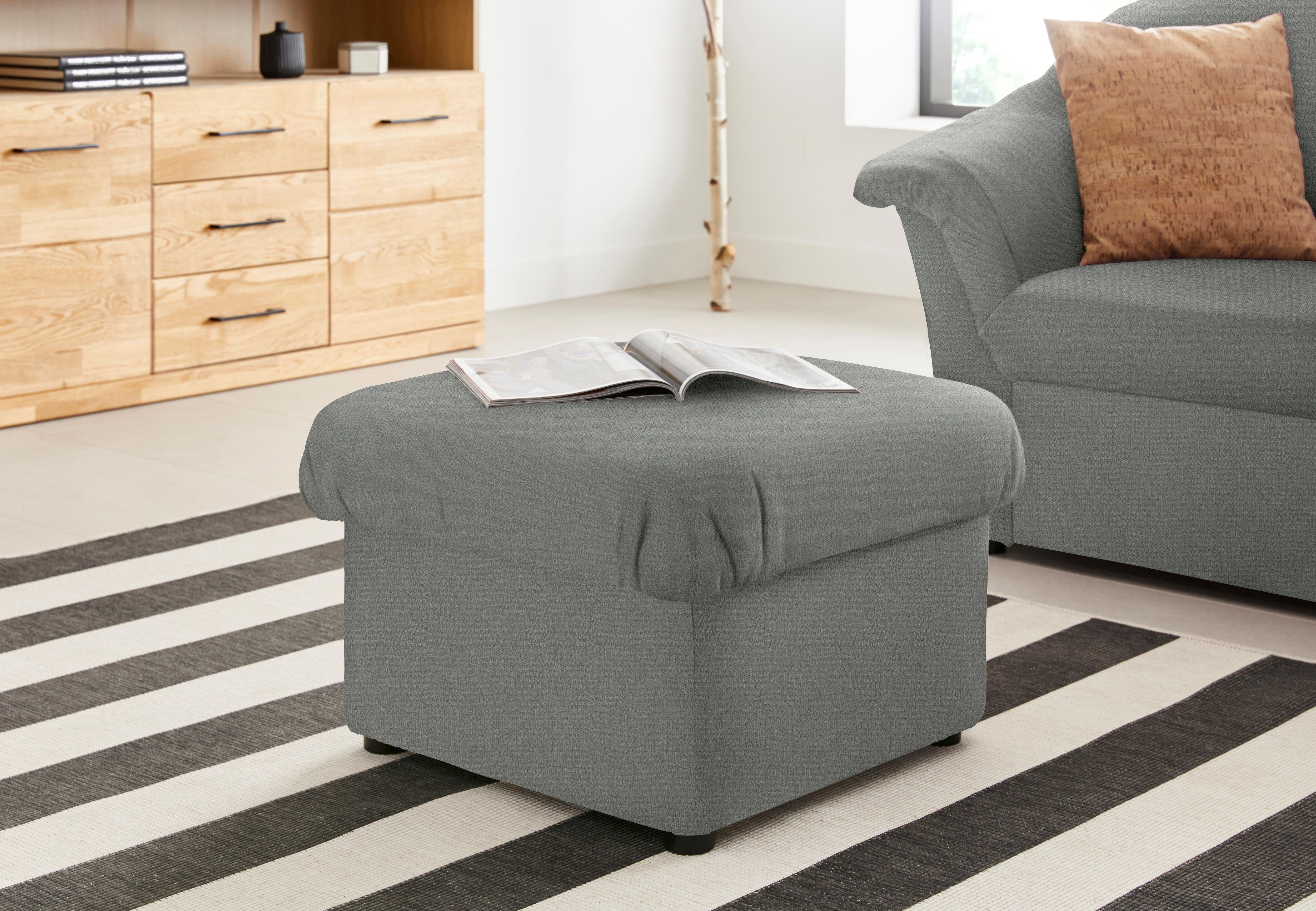 Hocker DOMO COLLECTION "Pegnitz", grau, B:60cm H:39cm T:60cm, 100% Polyester, Hocker, Hocker