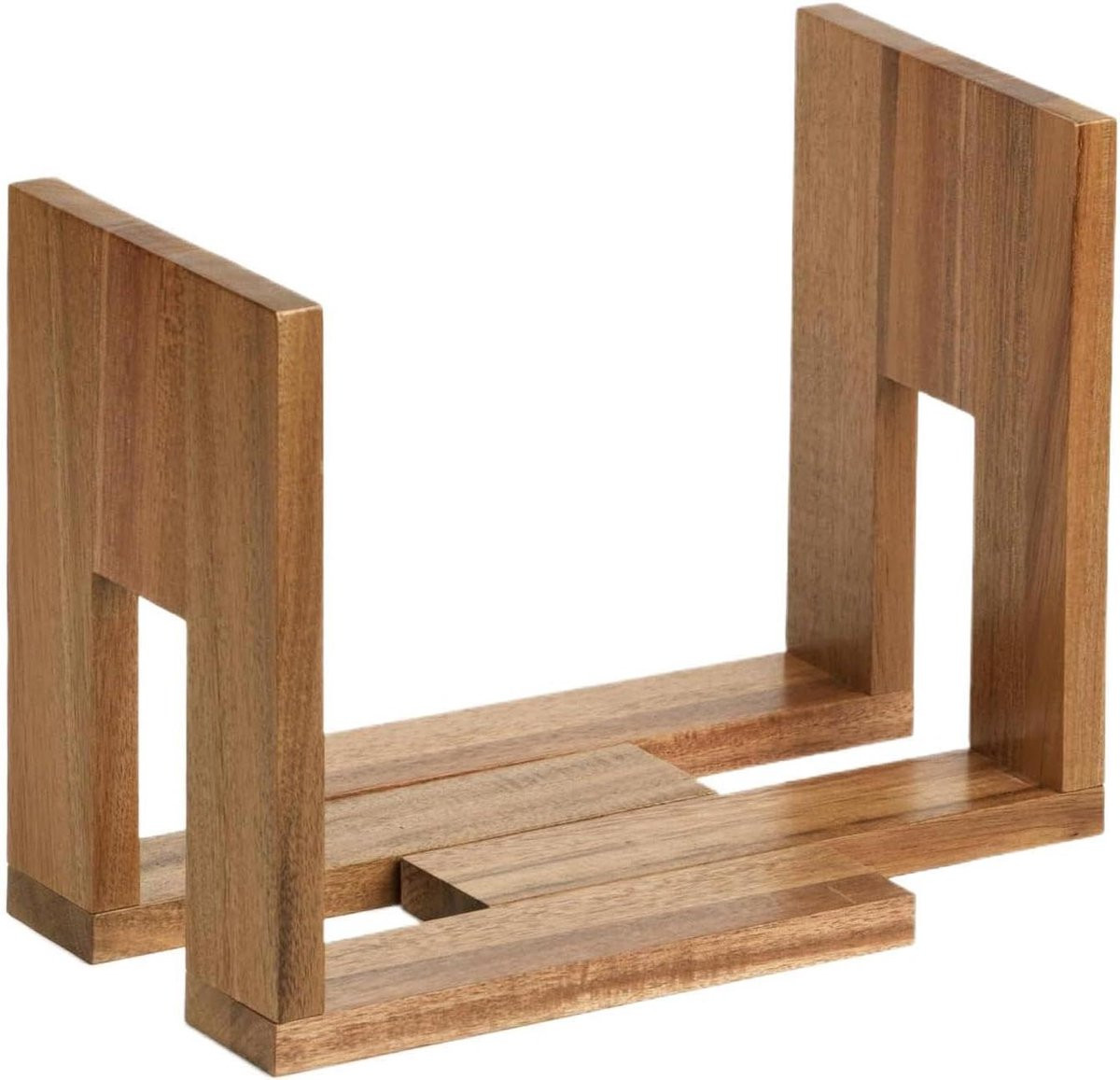 Verstelbare houten opbergplank voor vinylplaten en muziekcollecties