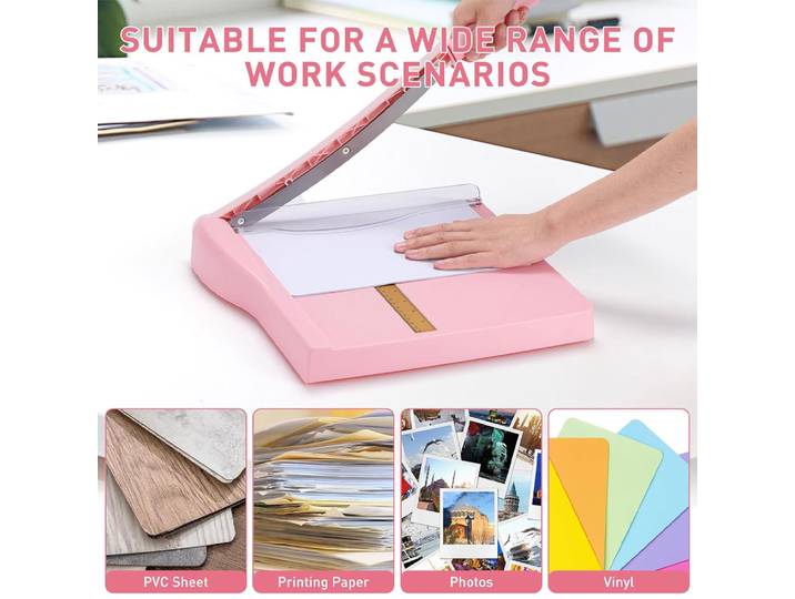 Coupe-papier guillotine de 12 pouces avec protection de sécurité, capacité de 16 feuilles, coupe de précision pour usage au bureau et à domicile