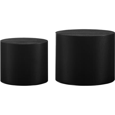 Couchtisch SALESFEVER "Coffeetable im 2er-Set: Stilvoller Mittelpunkt", schwarz (schwarz, schwarz), B:48cm H:38cm T:48cm, MDF mit Eschenholzfurnier, Tische, Couchtisch, mit Holzfurnier