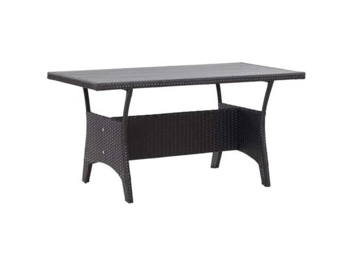KGFHERENB Gartentisch Poly Rattan 120x70x66 cm Esstisch Schwarz Robuste Gartenmöbel für Terrasse und Balkon, pflegeleichte Tischplatte aus PS-Platten mit stabilem Stahlgestell.