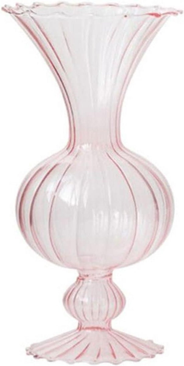 Roze glazen vaas voor decoratie van je woonkamer, 1600 gram