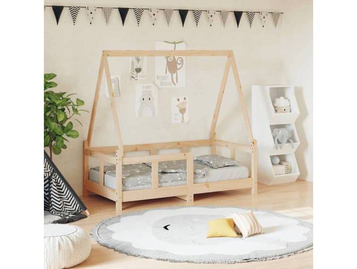 ELORAN Lit Simple，Lit enfant - Cadre de lit pour enfant - 70x140 cm - bois de pin massif 15099