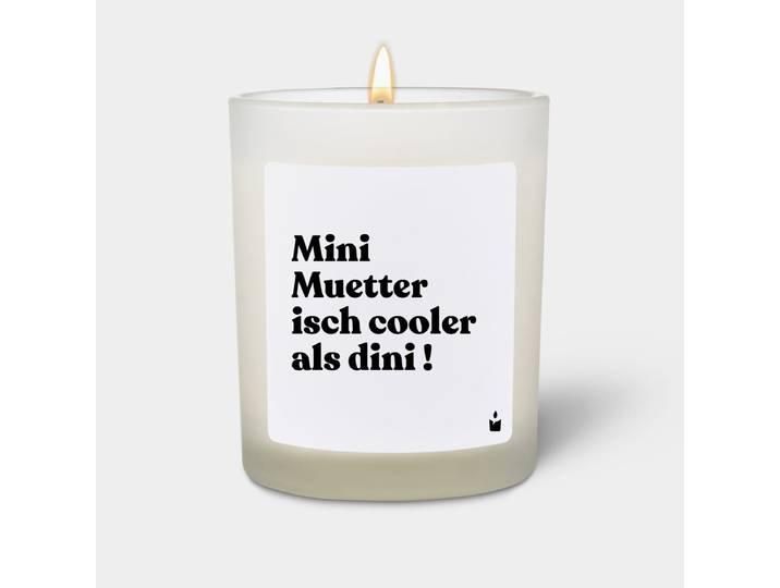 Duftkerze Weiss Flowery Mini Muetter isch cooler als dini!