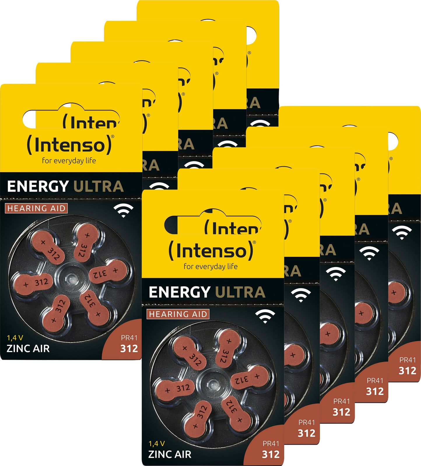 Intenso Knopfcellen PR41 / 312 Zink-Lucht 1,45 V, 60 stuks