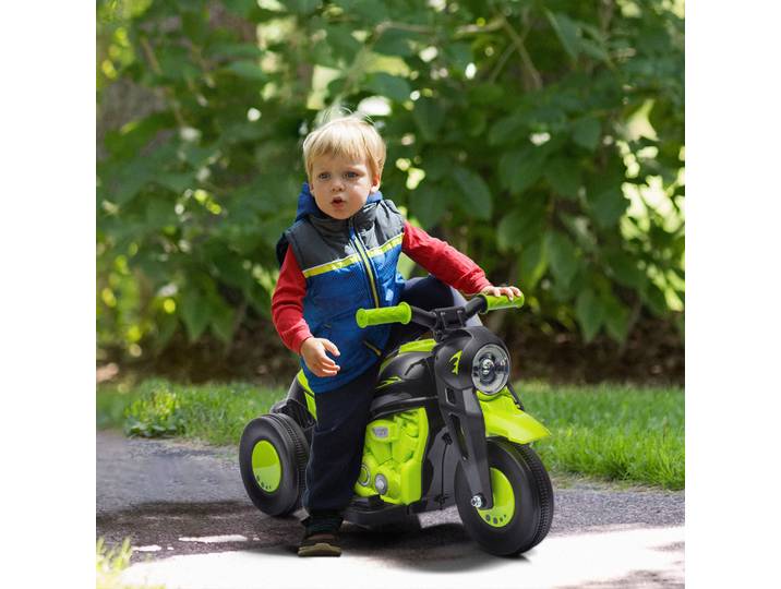 AIYAPLAY Moto Électrique Enfants 3 Roues 6V Effets Lumineux Vert
