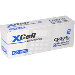 100x CR2016 Lithium-Knopfzelle 3V / 90mAh (20x 5er Pack)