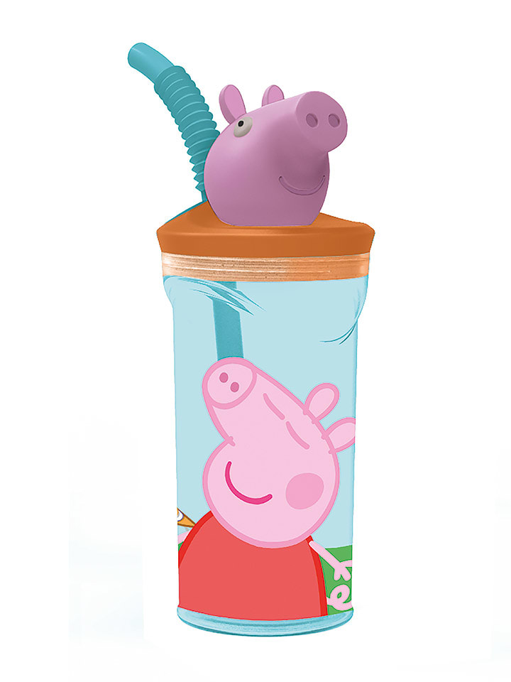 Stor 3D-Trinkflasche "Peppa Pig" in Blau/ Pink - 360 ml - onesize