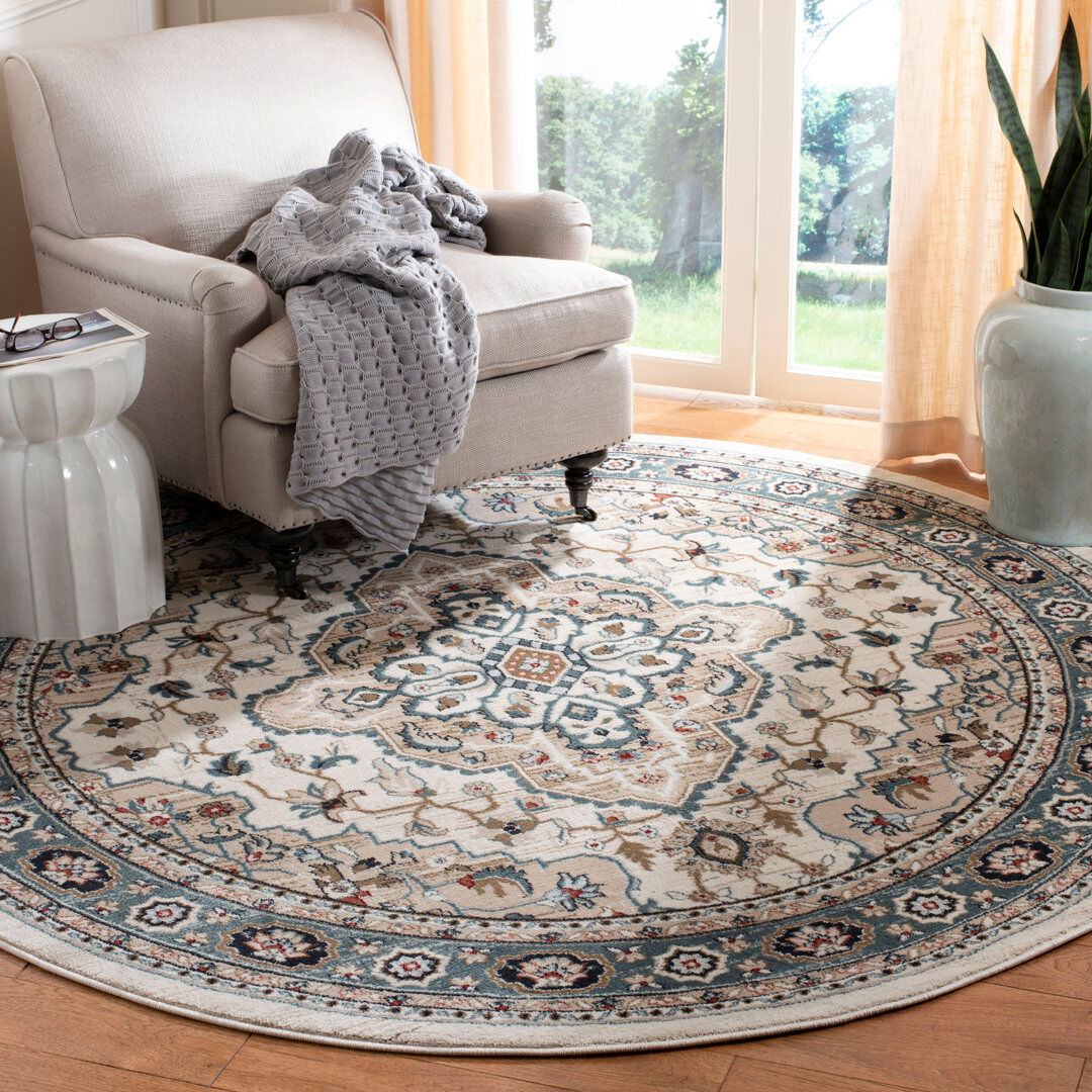 Latitude Vive Lyndhurst Oriental Area Rug In Cream / Beige Cream / Beige Round 160 cm