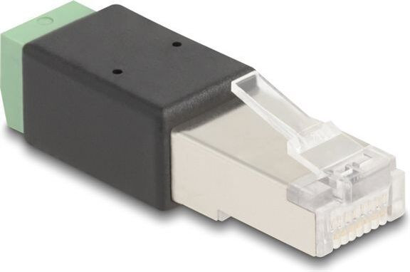 Delock Netwerkconnector RJ-45 mannelijk naar 2-polige klemmenstrook - Zwart, groen