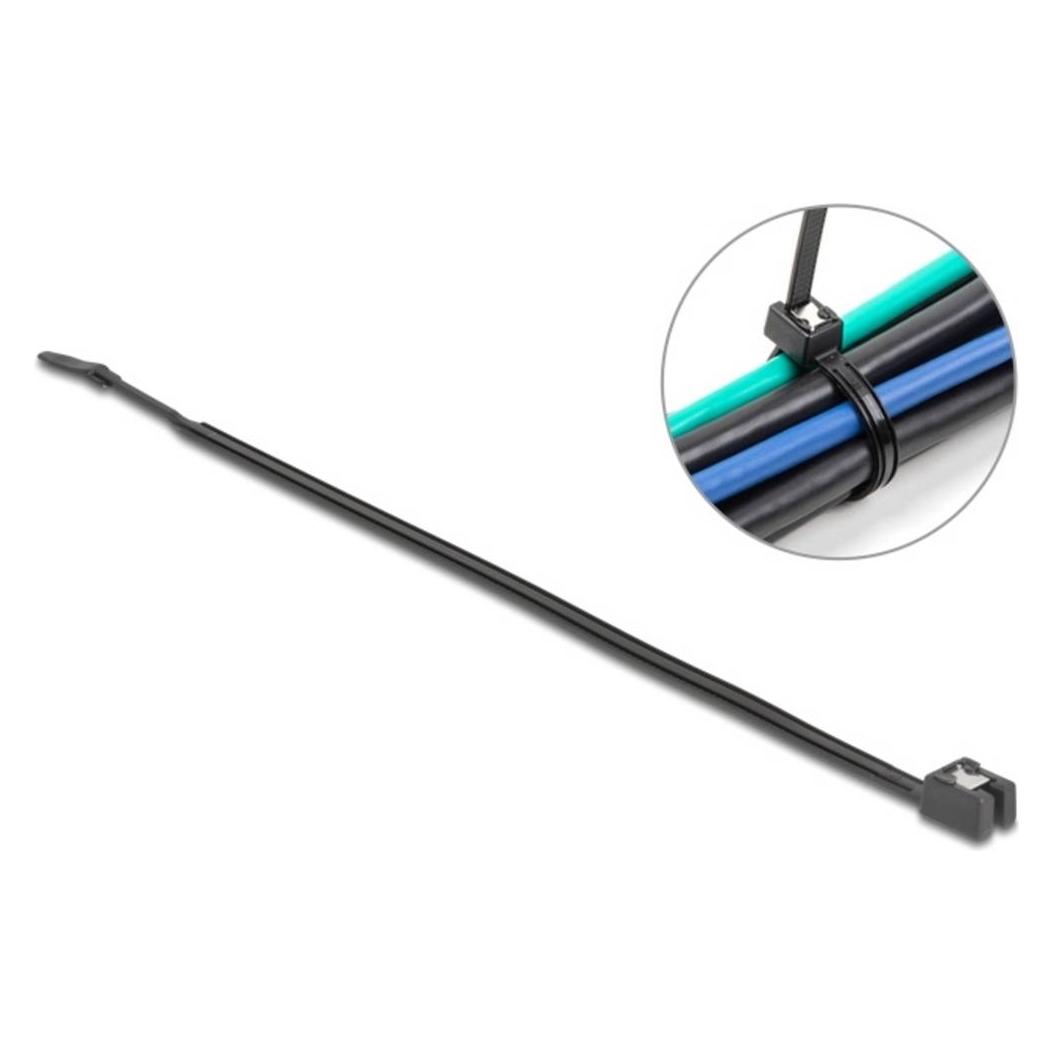 Delock Kabelbinder (VPE 50) selbstschneidend L 280 x B 4,8 mm schwarz (280 mm, 50 Stk.) (19469)