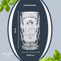 Bierkrug mit Eichung 0,5 l & graviertem Firmenlogo